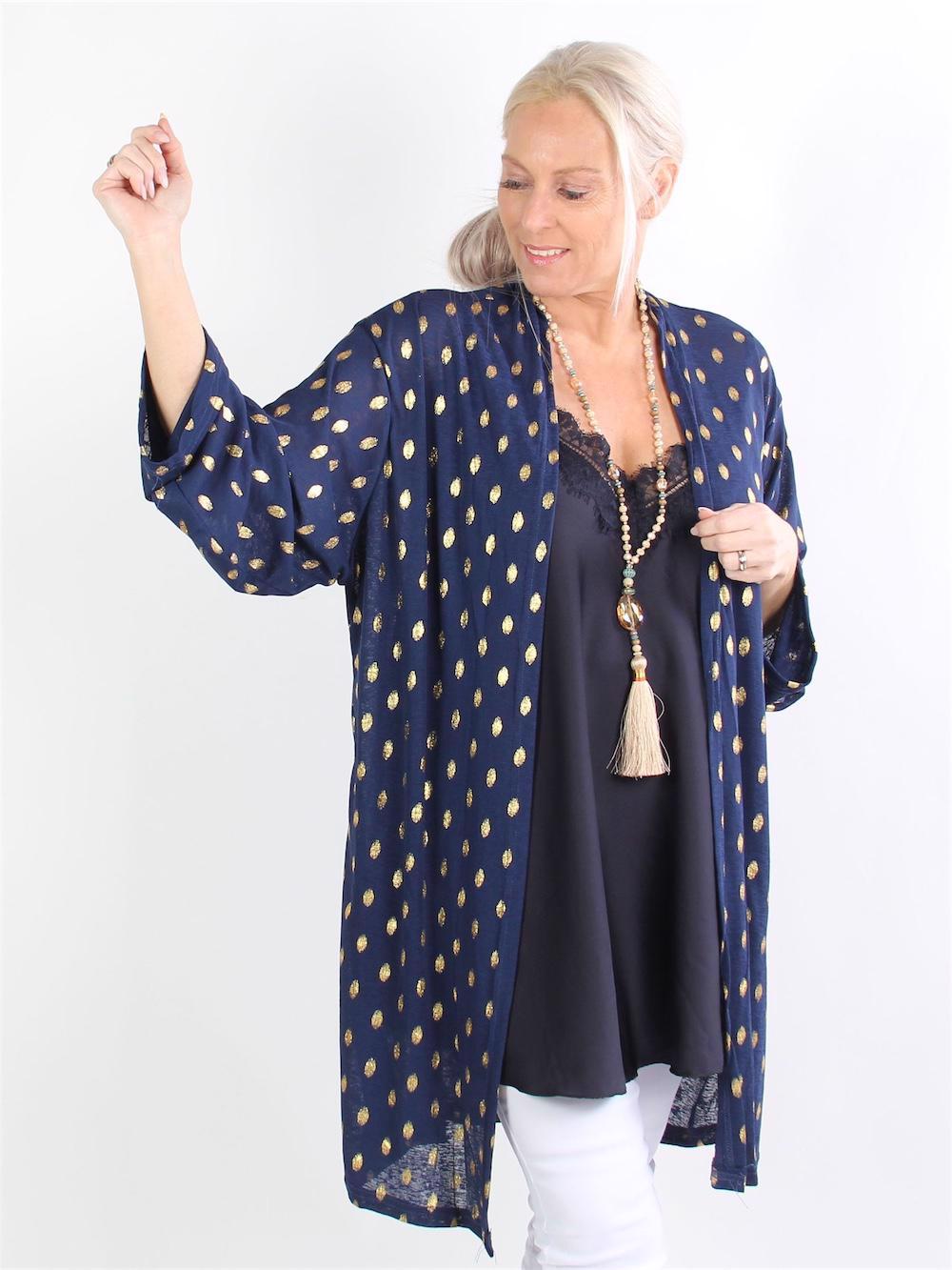 Amora - Tynd cardigan med guld detaljer